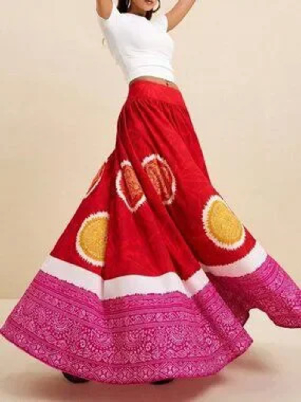 Multicolor Boho Women's Maxi Paisley Print Skirt